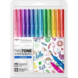 Markere rainbow TwinTone 12 culori Tombow