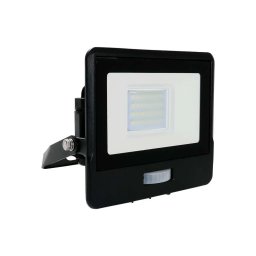 Proiector LED cu Senzor PIR Cip SAMSUNG 20W, 1510 Lumeni, Corp Negru, Lumina Rece 6500K