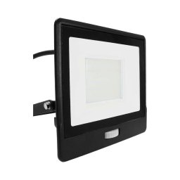 Proiector LED cu Senzor PIR Cip SAMSUNG 50W, Corp Negru, Lumina Naturala 4000K