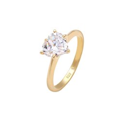 ELLI Inele 'Herz' auriu / transparent