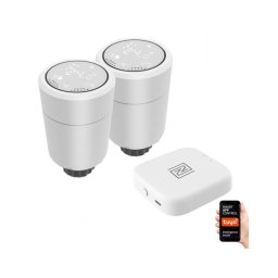 SET 2x cap termostatic + BRIDGE PRO v2 2xAA/3V Tuya Immax 07732B