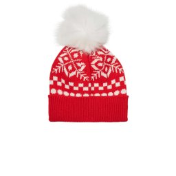 VERO MODA Fes Vmsnowflake Pattern Beanie Xmas 10272235 18-1663 TCX Chinese Red
