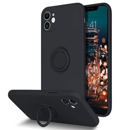 Husa iPhone 11 6.1 Silicon Liquid Black Ring