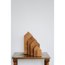 Decor casuta din lemn, set 4 buc.