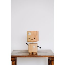 Jucarie Robot din Lemn, Alb