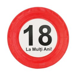 Set 6 farfurii majorat 18 ani La multi ani 18 cm