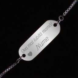 Bratara Personalizata Gravata Argintie din Inox Mama Nume