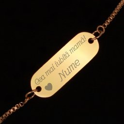 Bratara Personalizata Gravata Aurie din Inox Mama Nume