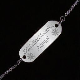 Bratara Personalizata Gravata Argintie din Inox Sarbatori Nume