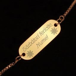 Bratara Personalizata Gravata Aurie din Inox Sarbatori Nume
