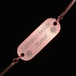 Bratara Personalizata Gravata Rose Gold din Inox Sarbatori Nume