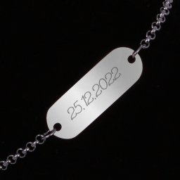 Bratara Personalizata Gravata Argintie din Inox Oval Data