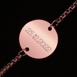 Bratara Personalizata Gravata Rose Gold din Inox Rotund Data
