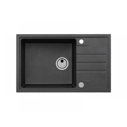 Chiuveta de bucatarie Alveus Intermezzo 130 G91, reversibila, 78 cm, Negru carbon