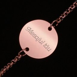 Bratara Personalizata Gravata Rose Gold din Inox Rotund Mesajul Tau