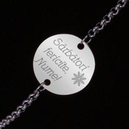 Bratara Personalizata Gravata Argintie din Inox Rotund Sarbatori Nume