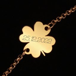 Bratara Personalizata Gravata Aurie din Inox Trifoi Data