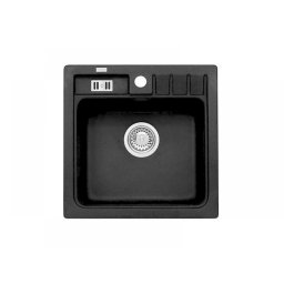 Chiuveta de bucatarie Alveus Niagara 20 G91, 46 cm, Negru carbon