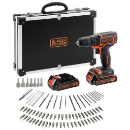 Masina de gaurit si insurubat Black & Decker BDCDC18BAFC, 2 acumulatori, 80 accesorii
