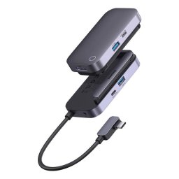 Mufa USB Hub 4in1 PadJoy Series USB-C to USB 3.0 + HDMI + USB-C PD + jack 3.5mm (Grey)