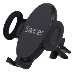 Suport auto telefon Spacer SPCH-GRV-CLIPS, clips, grila ventilatie, rotire 360°, negru