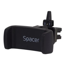 Suport auto telefon Spacer SPCH-ARC-CLIPS, arc, grila ventilatie, rotire 360°, negru