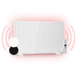 OneConcept Wallander, radiator pe ulei, 800 W, termostat, încălzitor de ulei, ultra-plat, alb (HTR2-Wallander800WH)