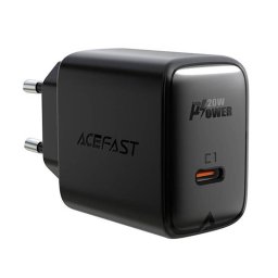 Incarcator de retea Intrare USB-C, 20 W, Incarcare rapida, Negru