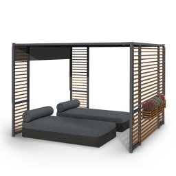 Blumfeldt Valence, foișor, 3 x 3 m, UV50+, hidrofug, iluminare solară LED, panou solar (GDW8-Valence-HDG)