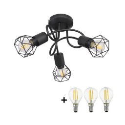 Lustră LED aplicată XARA 3xE14/6W/230V neagră Globo