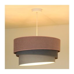 Lustră pe cablu Duolla TRIO 1xE27/15W/230V d. 45 cm roz/gri/alb