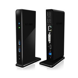 Icy Box Multi Docking Station for Notebooks and PCs, 2x USB 3.0, HDMI, Black