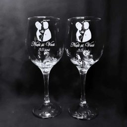 Pahare de vin personalizate prin gravura, Aniversarea Casatoriei, model 2 - KLTM212005