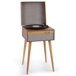 Auna Berklee TT Case, player gramofon, transmisie prin curea, 33 1/3, 45 și 78 RPM, difuzoare stereo (VB8-Berklee TT BT WD)