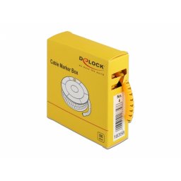 Set 10 bucati marcatoare cablu cifra 4 Galben, Delock 18358