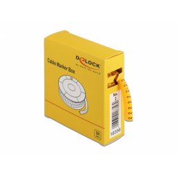 Set 10 bucati marcatoare cablu cifra 2 Galben, Delock 18356