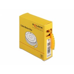 Set 10 bucati marcatoare cablu cifra 1 Galben, Delock 18355