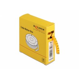 Set 10 bucati marcatoare cablu cifra 0 Galben, Delock 18354