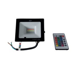 Proiector LED RGB - 16 culori + 4 jocuri de culori, 10W, IP65, telecomanda IR cu 21 taste 98x70mm