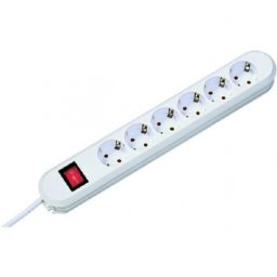 Prelungitor 6 prize Schuko 5m Alb, Bachmann B381.252KR