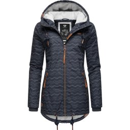 Ragwear Geacă de iarnă 'Zuzka' albastru noapte / maro / alb
