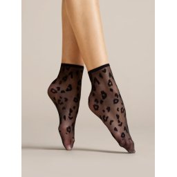 Sosete lycra negre cu animal print Fiore Doria 8 den