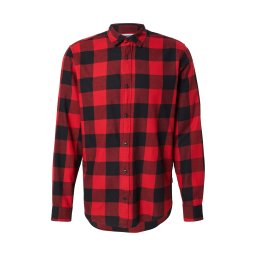 JACK & JONES Cămașă 'Gingham' sângeriu / negru