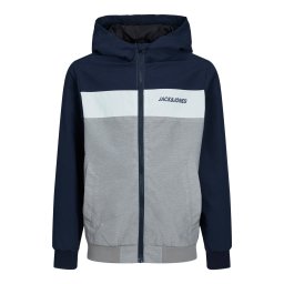 Jack & Jones Junior Geacă de primăvară-toamnă 'Rush' bleumarin / gri bazalt / alb