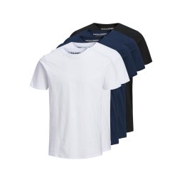 JACK & JONES Tricou 'Essentials' albastru închis / negru / alb