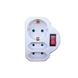 Triplu stecher 1xshuko+2xeuro cu intrerupator alien