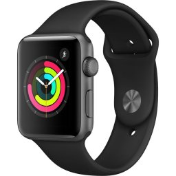 Ceas Smartwatch Apple Watch Series 3, GPS, 42mm Space Grey Aluminium Case, Black Sport Band