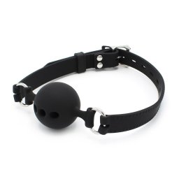 Kiotos Silicone Ball Gag with Holes Black