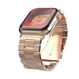 Curea ceas Metal Swissten pentru Apple Watch 42-44 mm Rose/Gold