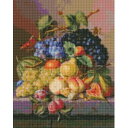 Set goblen cu diamante, cu sasiu, Natura moarta pe catifea - Amalie Karcher, 40x50 cm